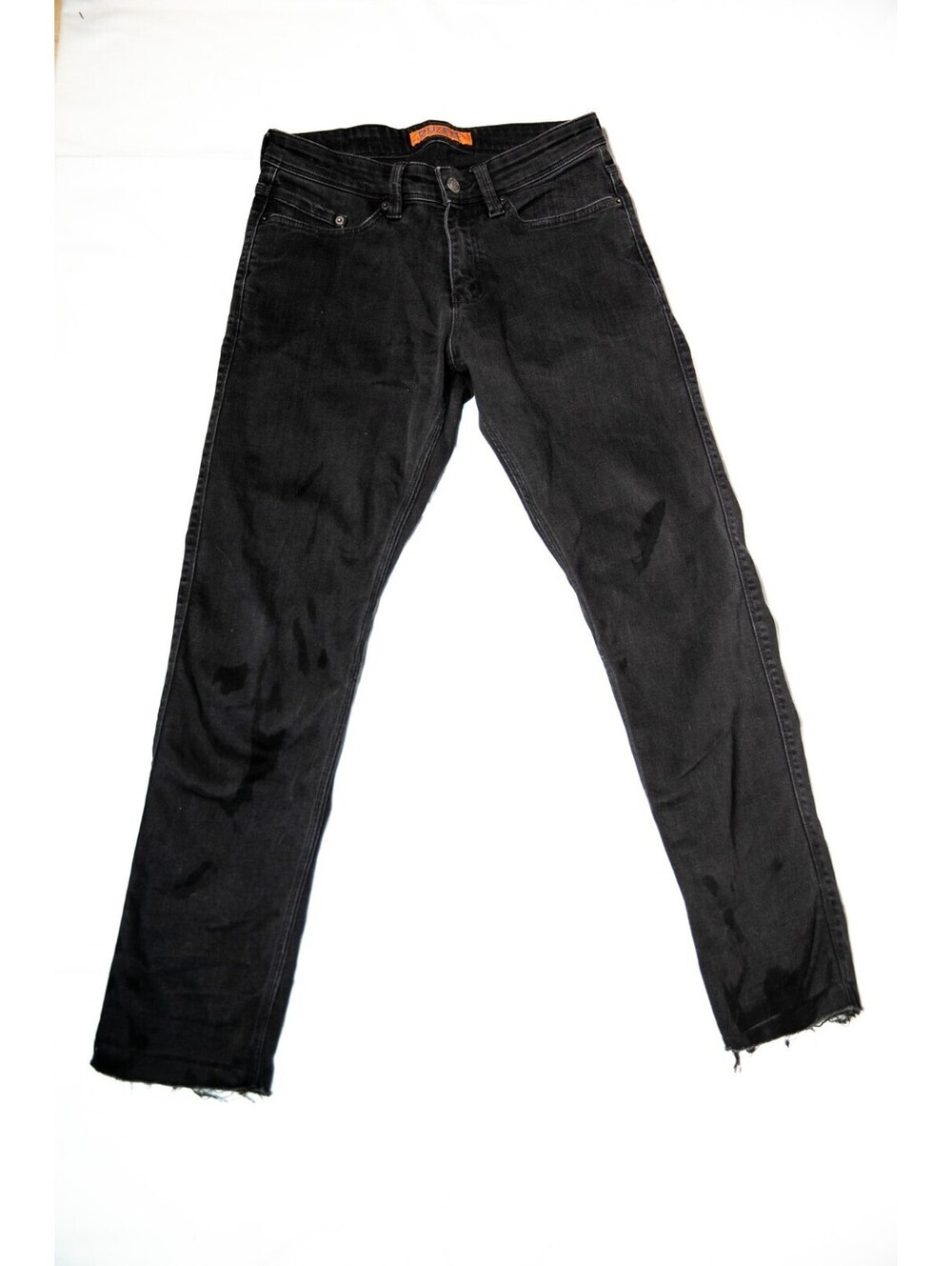 Duer Du/er Performance Denim Black Washed Distressed Bottoms Jeans Men's 31 x 30